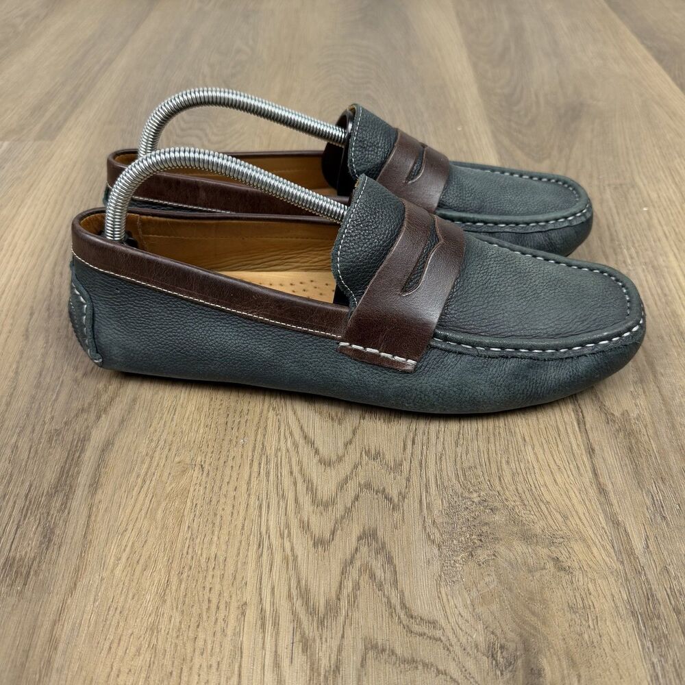 Mercanti Fiorentini Shoes Mens Size 9 Gray Leather Penny Loafers MF 455 Relax